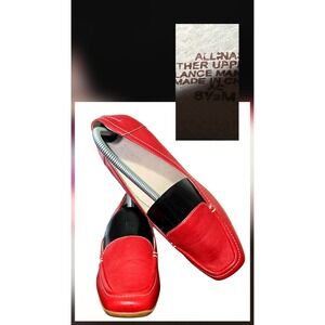 Easy spirit Red Square Ballet Flats Allins Slip ons Size 8.5 Eu 39
